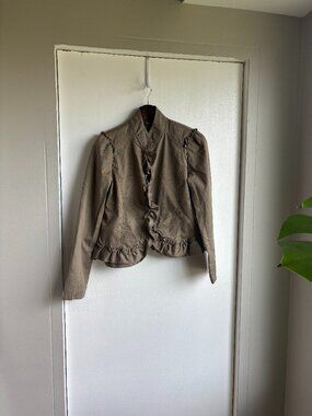 Twenty Hill Polo Club Olive Ruffle Jacket Size M